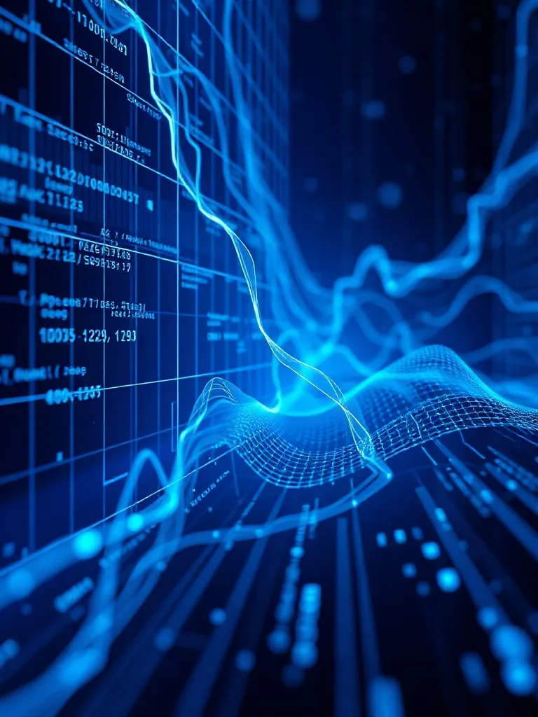 Abstract digital visualization of data flowing through a gri
