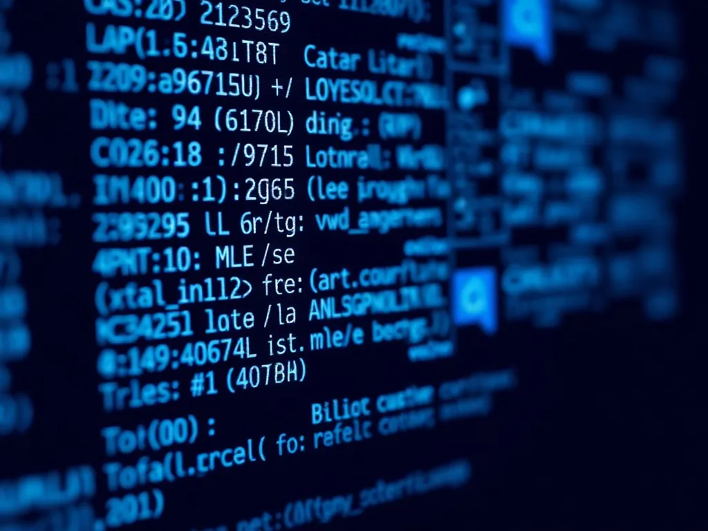 Abstract visualization of web elements, HTML tags, and autom